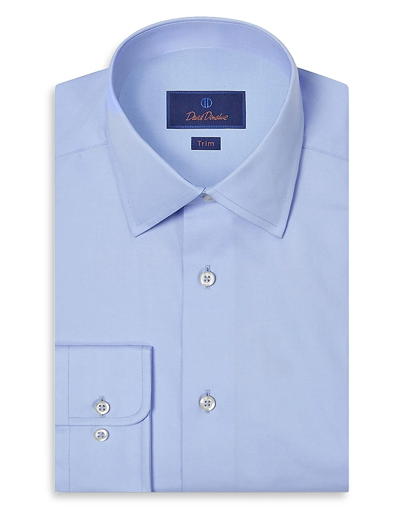 David Donahue Super Fine Twill Trim Fit Dress Shirt