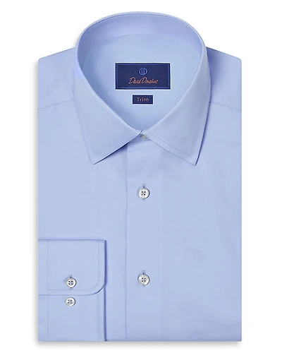 David Donahue Super Fine Twill Trim Fit Dress Shirt