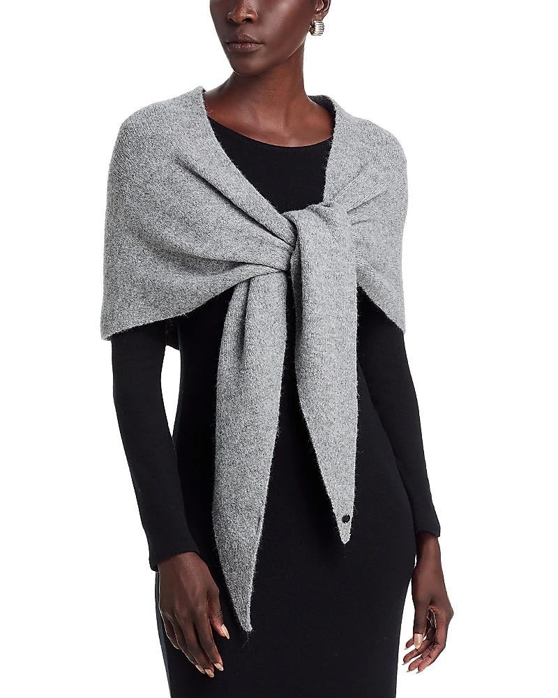 V Fraas Solid Knit Triangle Scarf