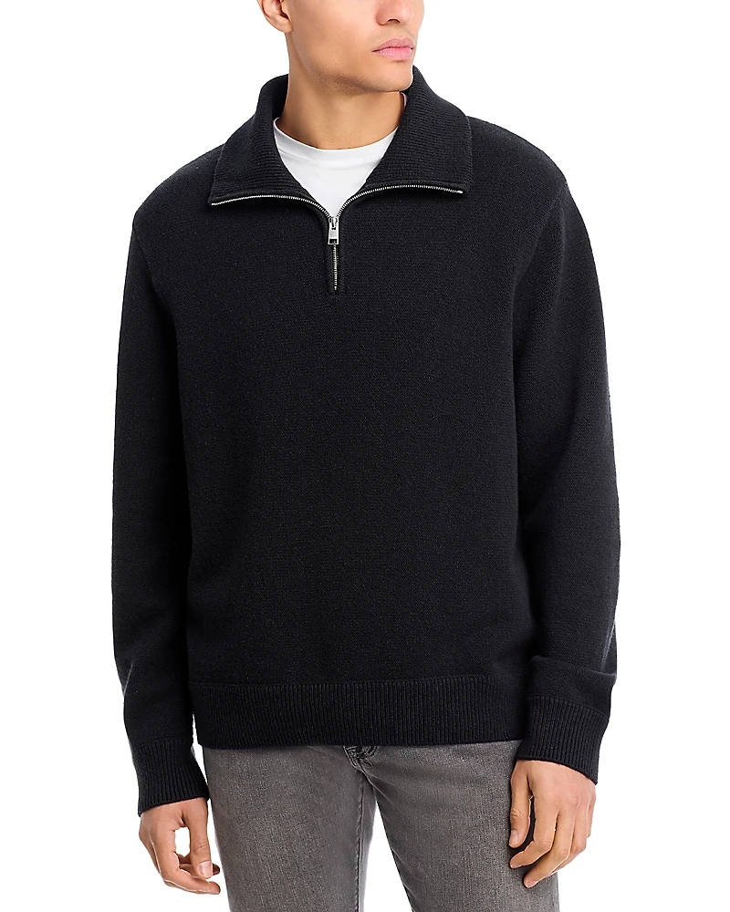 Frame Wool & Cotton Zip Up Sweater