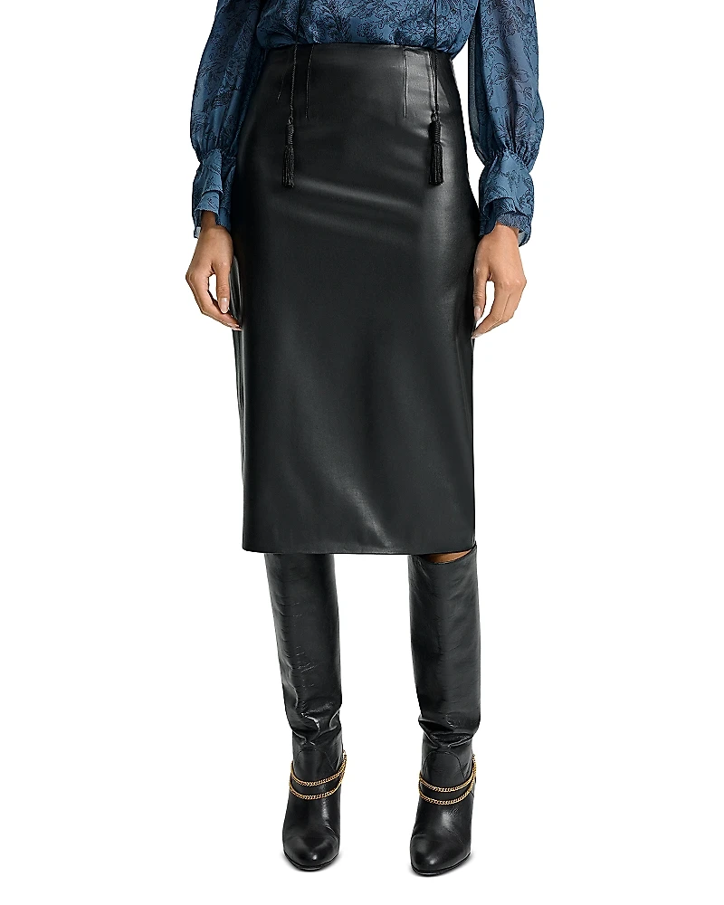 Veronica Beard Holmes Faux Leather Skirt
