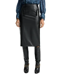 Veronica Beard Holmes Faux Leather Skirt