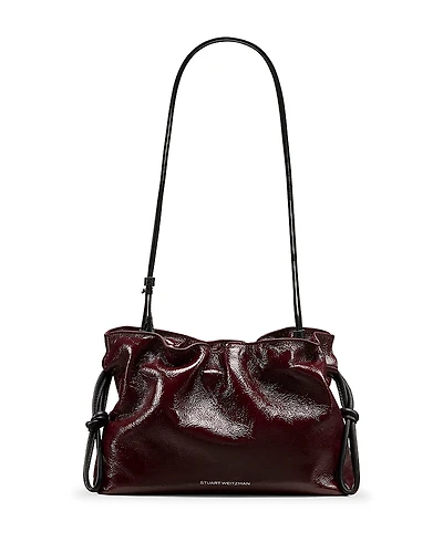 Stuart Weitzman Mia Crinkled Patent Leather Mini Bag