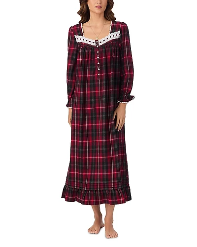 Eileen West Long Sleeve Cotton Flannel Ballet Nightgown