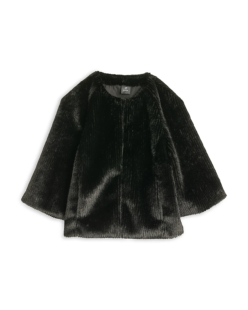 Echo Collarless Faux Fur Jacket