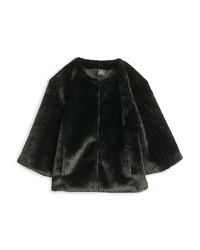 Echo Collarless Faux Fur Jacket