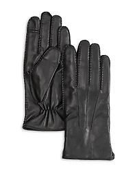Echo Stitch Detail Leather Tech Gloves
