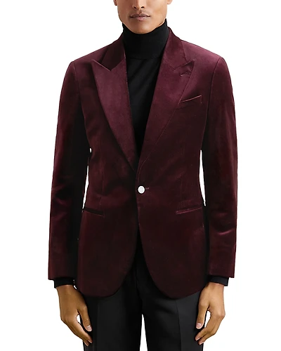 Reiss Apsara Velvet Regular Fit Peak Lapel Blazer