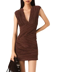 Maje Pleated Mini Dress