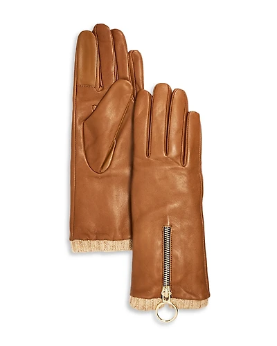 Bloomingdale's Cashmere Lined Leather Zip Gloves - Exclusive