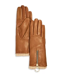 Bloomingdale's Cashmere Lined Leather Zip Gloves - Exclusive