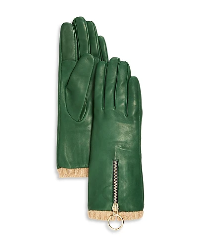 Bloomingdale's Cashmere Lined Leather Zip Gloves - Exclusive