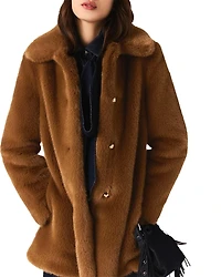 Maje Gaspard Faux Fur Coat