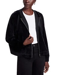 Majestic Filatures Velour Zip Front Hoodie