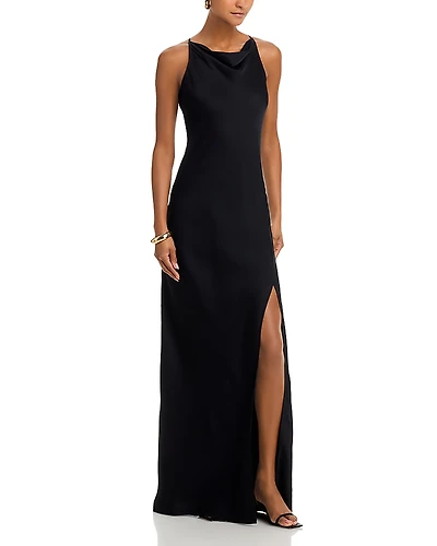 French Connection Ennis Satin Cowl Neck Dress