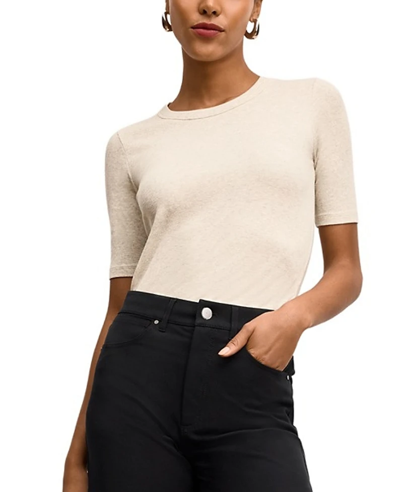 M. m.LaFleur Chana Fitted Organic Ribbed Pima Cotton T-Shirt