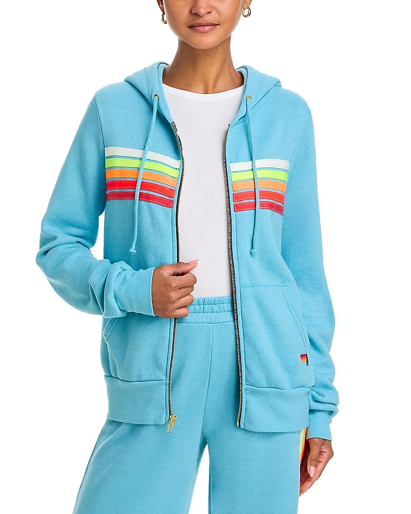 Aviator Nation Rainbow Stripe Hoodie