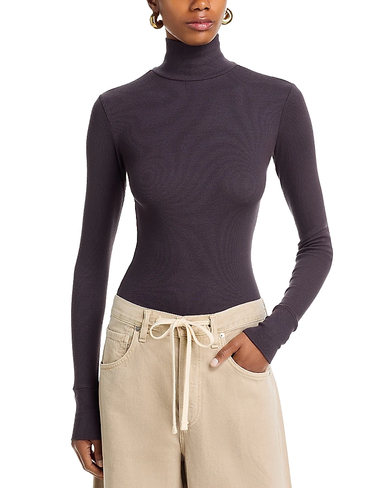 perfectwhitetee Luxe Rib Turtleneck Tee