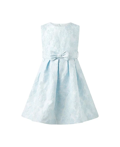 Rachel Riley Girls' Blue Floral Damsk Dress - Little Kid, Big Kid