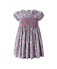 Rachel Riley Girls' Floral Ss Smocked Dress - Little Kid