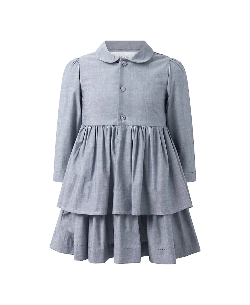 Rachel Riley Girls' Chambray Shirt Dress - Little Kid, Big Kid