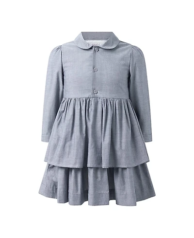 Rachel Riley Girls' Chambray Shirt Dress - Little Kid, Big Kid