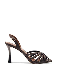 Reiss Women's Larissa Chocolate Satin High Heel Sandals