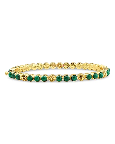 Capucine De Wulf Malachite Berry Gem Petite Hinged Bangle Bracelet