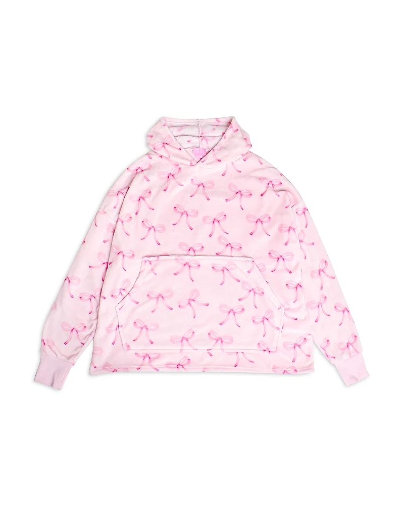 Omg Accessories Girls' Bow Print Pullover Hoodie