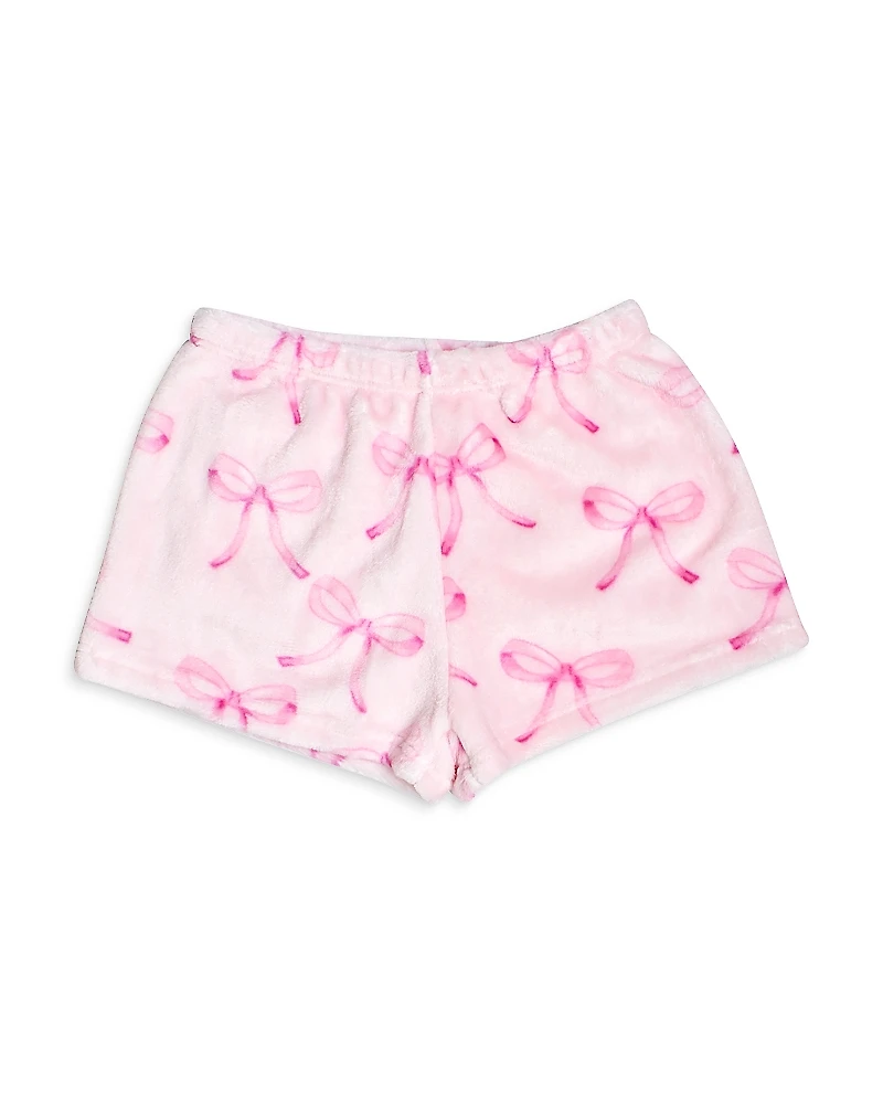 Omg Accessories Girls' Bow Cozy Pajama Shorts