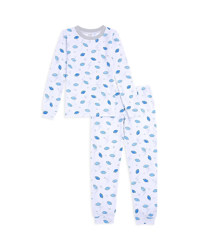 Esme Boys' Long Sleeved Football Pajamas Set - Little Kid