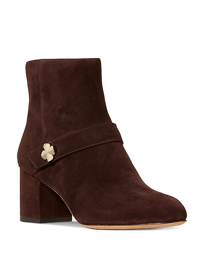 kate Spade new york Women's Flower Suede Ankle Booties