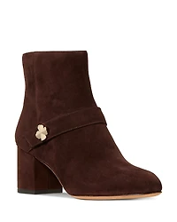 kate Spade new york Women's Flower Suede Ankle Booties