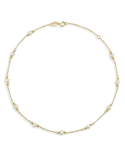 Bloomingdale's Fine Collection Freshwater Pearl & Gold Bead Station Bracelet