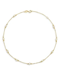 Bloomingdale's Fine Collection Freshwater Pearl & Gold Bead Station Bracelet