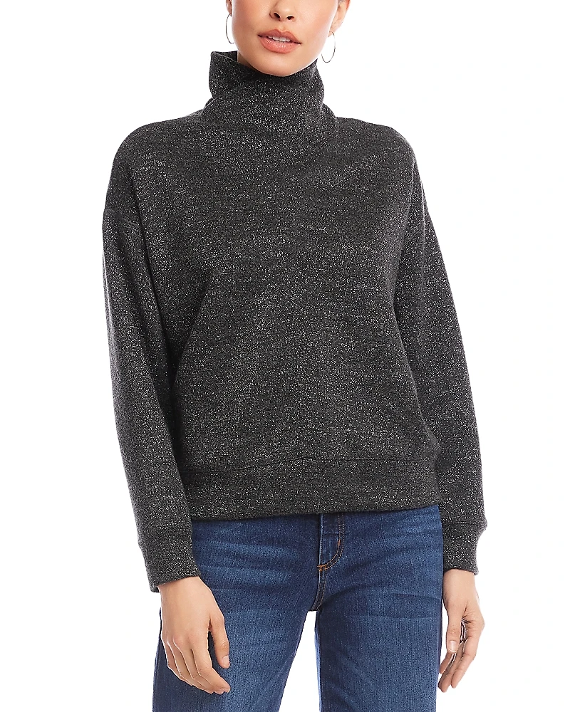 Karen Kane Long Sleeve Faux Wrap Turtleneck Sweater