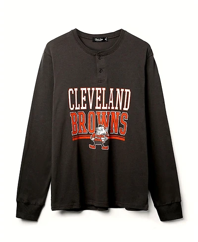 Junk Food Clothing Unisex Nfl Cleveland Browns Long Sleeve Henley