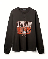 Junk Food Clothing Unisex Nfl Cleveland Browns Long Sleeve Henley