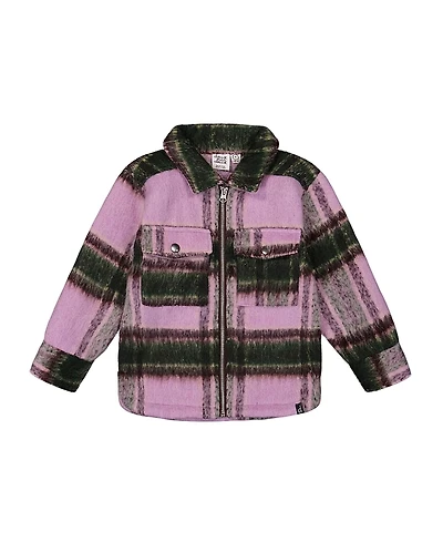Deux par Girls' Zipped Plaid Overshirt - Big Kid