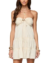 Edikted Safie Strapless Tiered Mini Dress