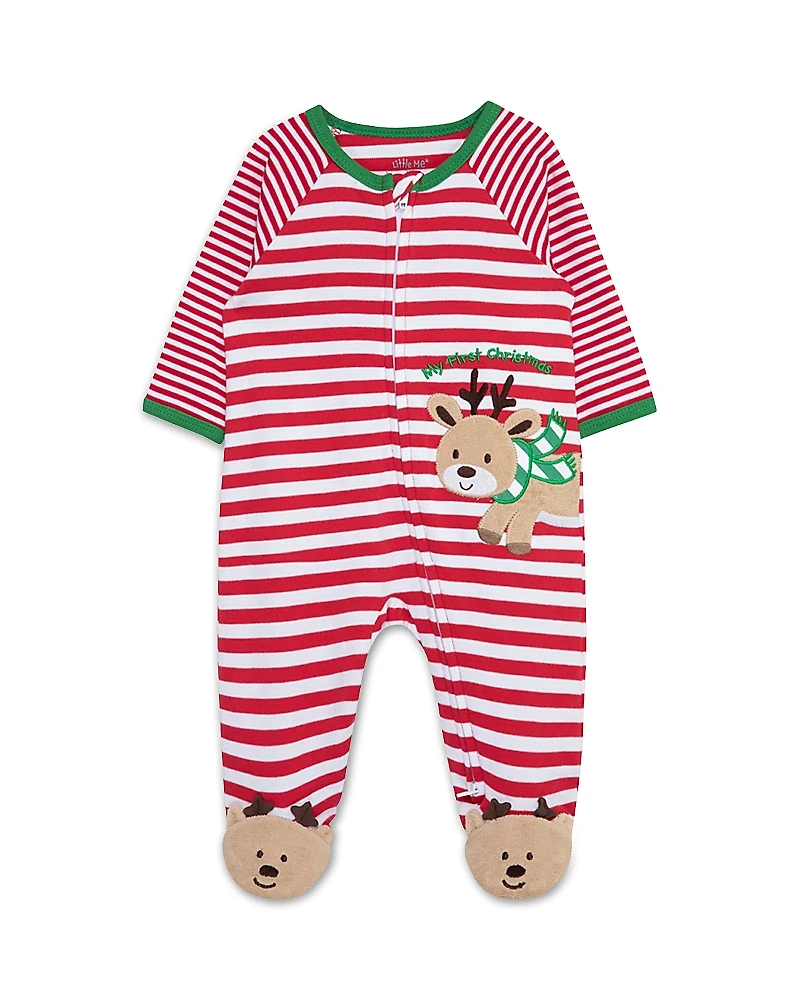 Little Me Boys' Reindeer Stripe Footie - Baby