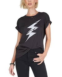 Lauren Moshi Wolf Cracked Lightning Bolt Tee