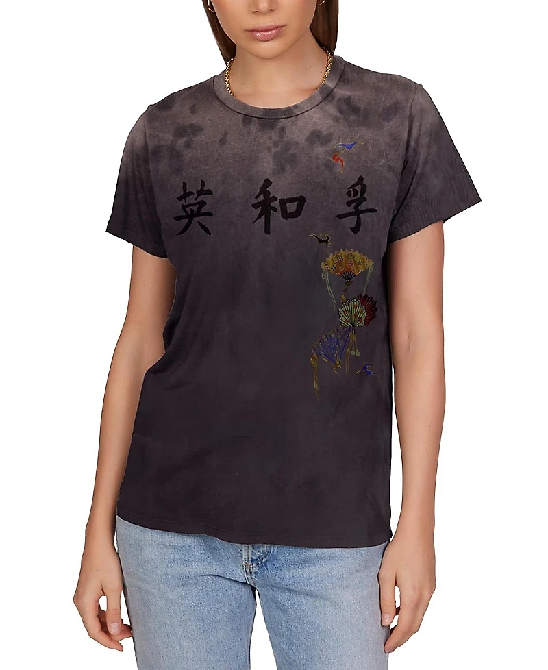Lauren Moshi Wolf Silk Fan Tee