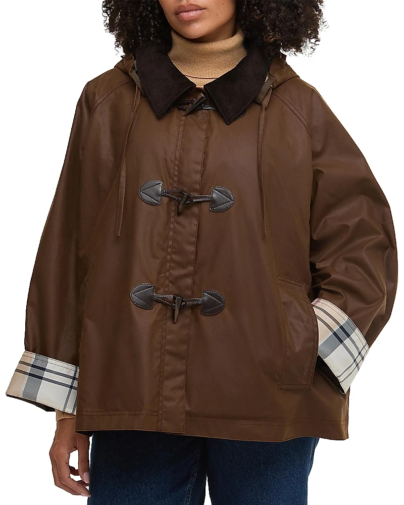 Barbour Plus Myra Waxed Hooded Duffle Coat