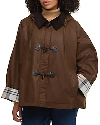 Barbour Plus Myra Waxed Hooded Duffle Coat