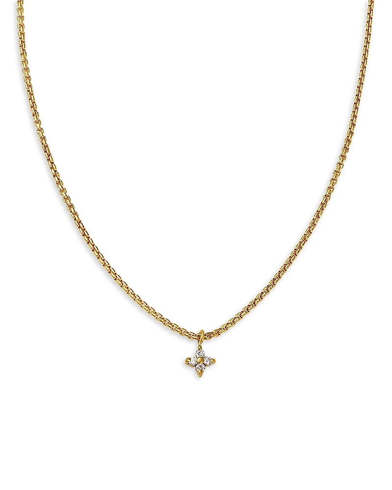 Zoe Chicco 14K Yellow Gold Prong Diamonds Flower Cluster Pendant Necklace, 14-16