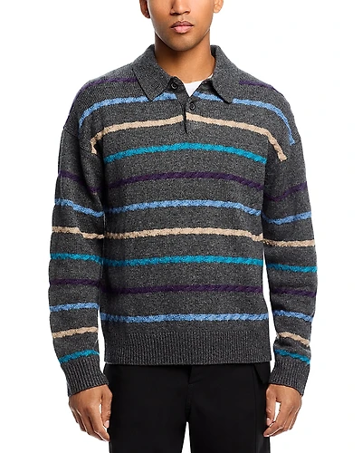 Ps Paul Smith Wool Blend Sleeve Polo Sweater