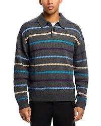 Ps Paul Smith Wool Blend Sleeve Polo Sweater