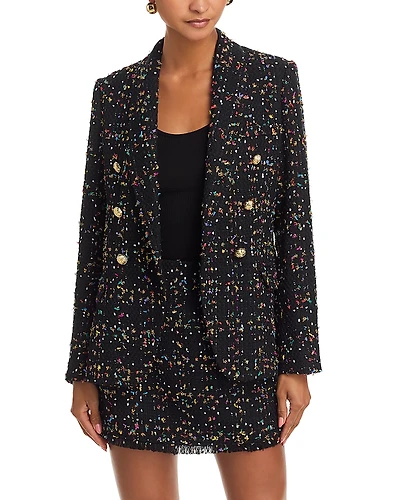 Aqua Rainbow Tweed Cutaway Blazer - Exclusive