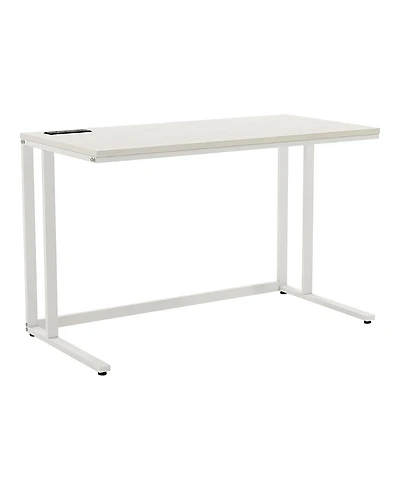 Furniture of America Sanford Steel Base Two-Tone Writing Desk with Usb Ports and Outlets